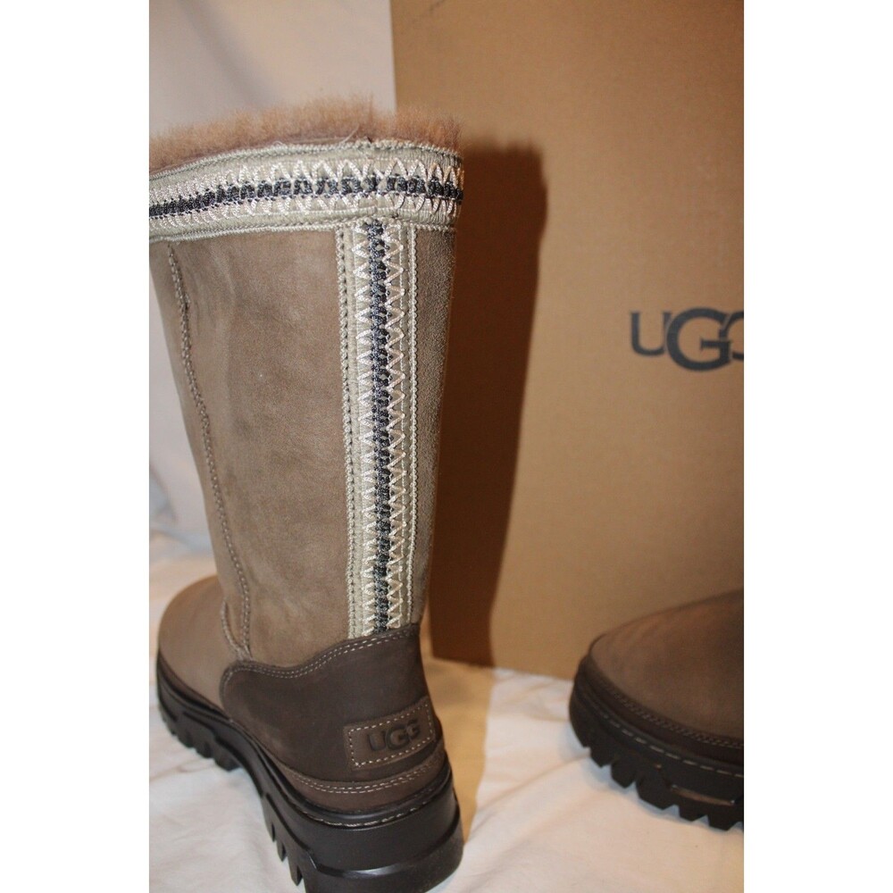 UGG CLASSIC TALL TRAILGAZER SUEDE BRAID WATERPROOF BOOTS WOMEN NIB HICKORY - Picture 5 of 9